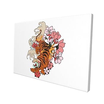 Amazon.co.jp: タイガー 虎 花 トラ とら アートフレーム アート